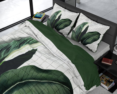 Wild Nature sengesæt, grøn 200 x 220