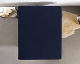 Single Jersey 135 gr. lagen indigo blå 160/180 x 200 cm
