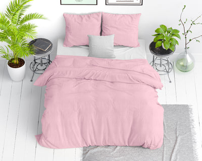 Stenvasket sengesæt, pink 200 x 220