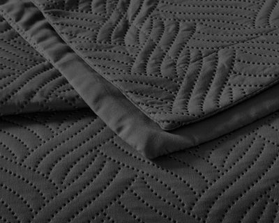 Wave sengetæppe, 260 x 250 cm, sort