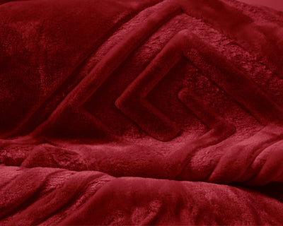 Præget sengetæppe, rød