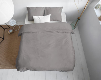 Uni Satin sengesæt, grå 200 x 200/220