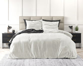Fløjl Uni sengesæt, hvid 140 x 220 cm