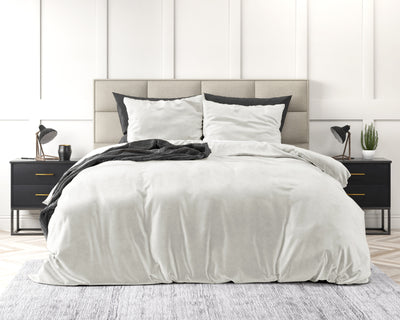 Fløjl Uni sengesæt, hvid 240 x 220 cm