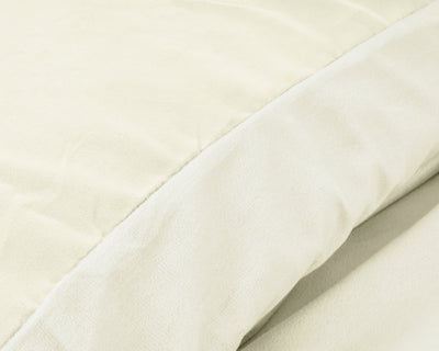Fløjl Uni sengesæt, creme 240 x 220 cm