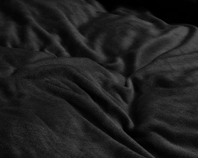 Fløjl Uni sengesæt, sort 140 x 220 cm