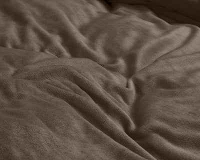Fløjl Uni sengesæt, taupe 140 x 220 cm cm