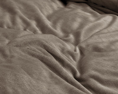 Fløjl Uni sengesæt, taupe 140 x 220 cm cm