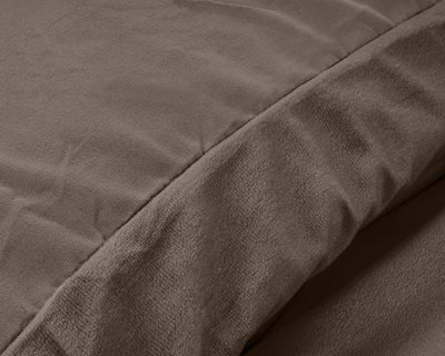 Fløjl Uni sengesæt, taupe 240 x 220 cm