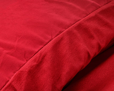 Fløjl Uni sengesæt, 140 x 220 cm, rød