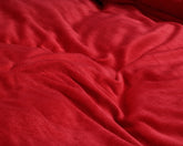 Fløjl Uni sengesæt, 140 x 220 cm, rød