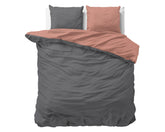 Double Face sengesæt, antracit/pink 240 x 220 cm