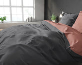 Double Face sengesæt, antracit/pink 240 x 220 cm