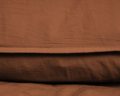Stenvasket sengesæt, brun 200 x 220