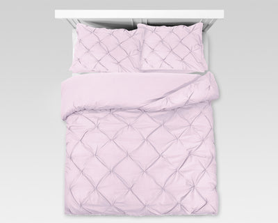 Kvadrat-mønstret sengesæt, lilla 240 x 220 cm