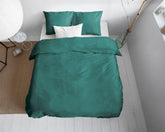 Uni Satin sengesæt, mørkegrøn 240 x 200/220