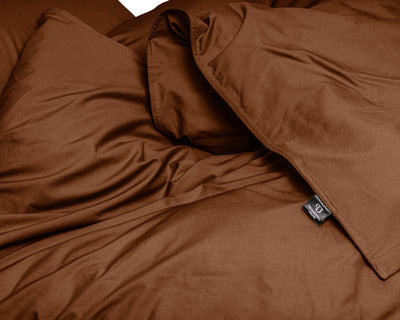 Egyptisk Bomuld Uni sengesæt, brun 240 x 200/260 cm