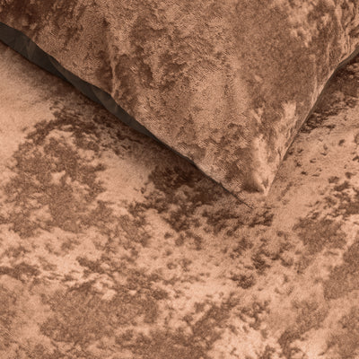 Sengetøj i fløjlsstof, brun, 240 x 220