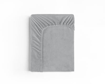 Fløjlslagen, grå, 160 x 200 cm