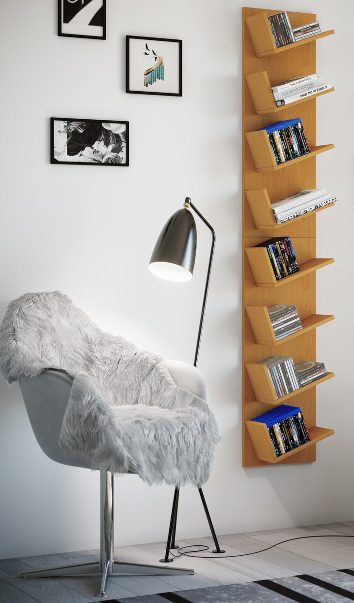 Stilfuld opbevaring til CD'er, DVD'er og samlerskatte (H. 180 cm x B. 33 cm x D. 16 cm)