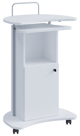 Ståbord/talerstol, justerbart i højden, H. 93 - 111 x B. 56 x D. 41 cm, hvid