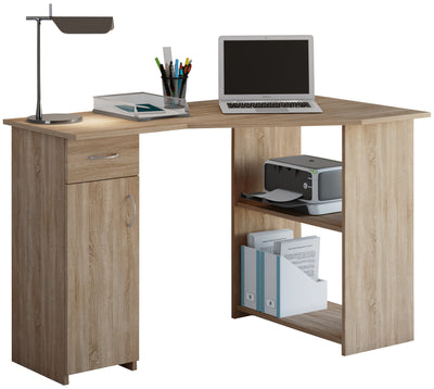 Smart, kompakt hjørneskrivebord, naturfarvet