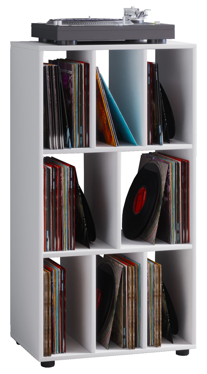 Vinylmøbel/reol, plads til 250 vinylplader, 115x60x34 cm, hvid