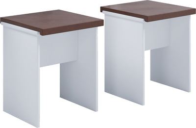 Spisebordssæt med bænke, hvid