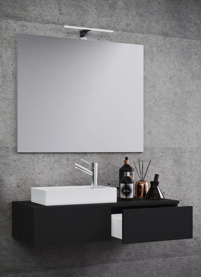 Håndvaskskab med håndvask - badeværelsesmøbelsæt - | med spejl