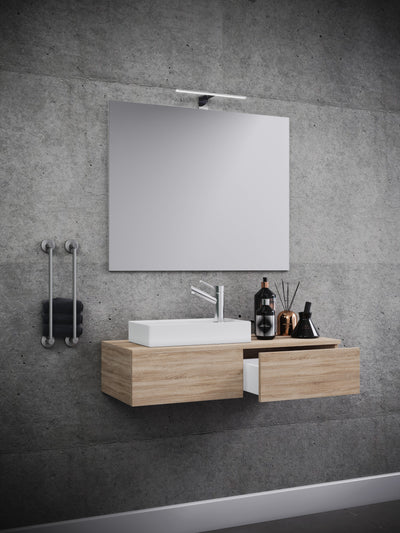 Håndvaskskab med håndvask - badeværelsesmøbelsæt - | med spejl