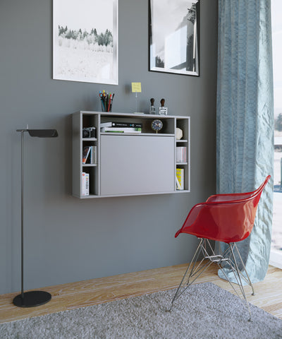 Pladsbesparende skrivebord til væggen, 60x90x20 cm, grå