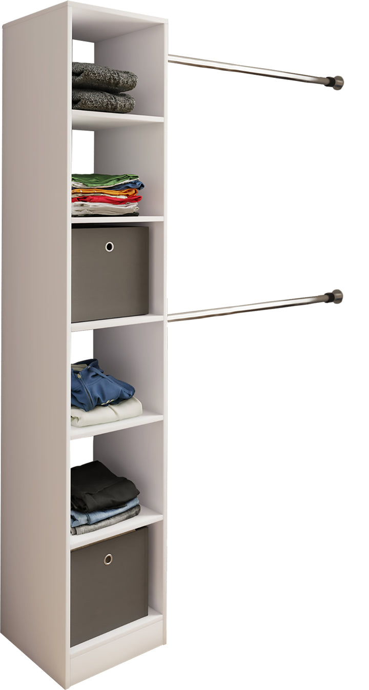 Smart tøjreol: Høj kvalitet og moderne design, 38 x 194 x 40 cm, hvid
