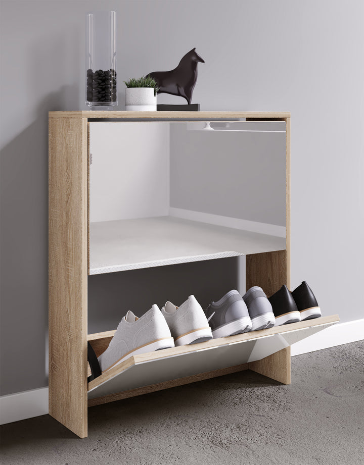 Skoskab med vippefunktion, naturfarvet honning eg