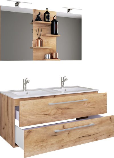 Håndvaskskab med håndvask - badeværelsesmøbelsæt - "Budasi" Spejl