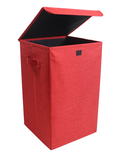 Vasketøjskurv, foldbar, 50 x 30 x 30 cm, rød