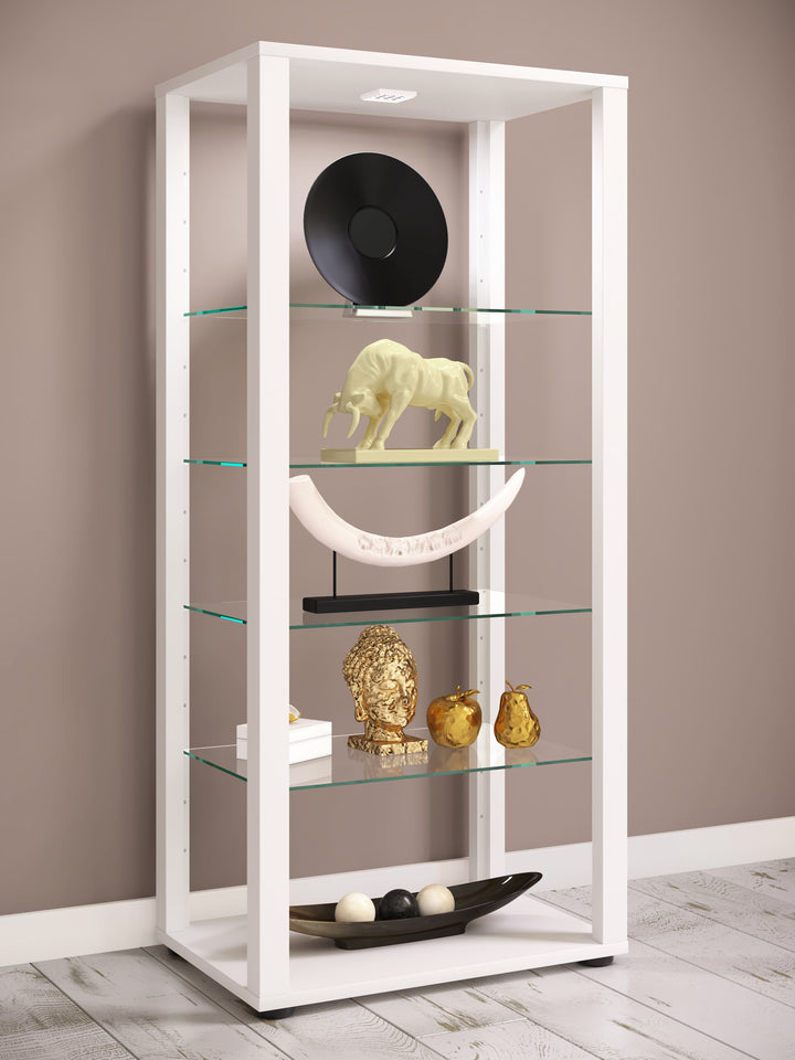 Gulv Vitrineskab "Glasol 2", 115 x 52 x 35 cm, hvid
