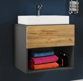 Badeværelsessæt med underskab og håndvask, flerfarvet