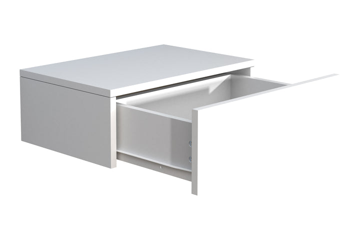 Vægbord / natbord / sengebord, 15x45x30 cm, hvid