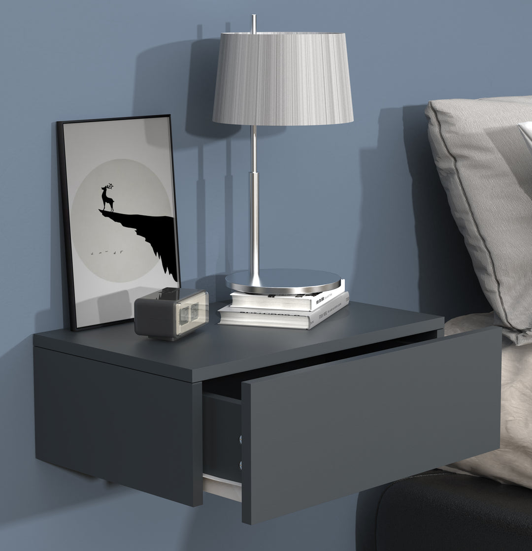 Natbord / sengebord, 15 x 45 x 30 cm, antracit grå