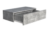Vægbord / natbord / sengebord, h. 15 x b. 60 x d. 30 cm, betongrå