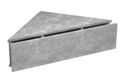 Vægbord til hjørne, h. 15 x b. 60 x d. 43 cm, betongrå