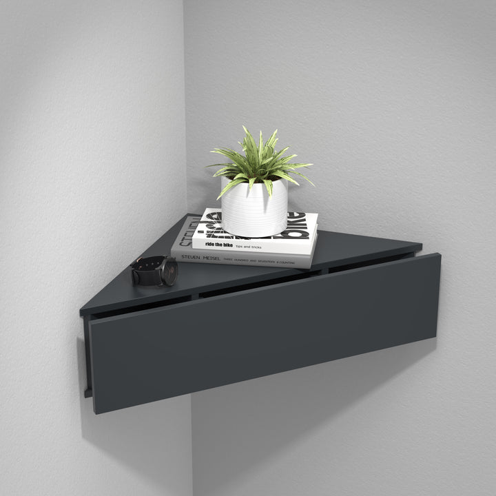 Vægbord til hjørne, 15 x 60 x 43 cm, antracit