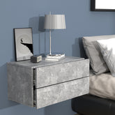 Vægbord / natbord / sengebord, h. 30 x b. 60 x d. 32 cm, betongrå