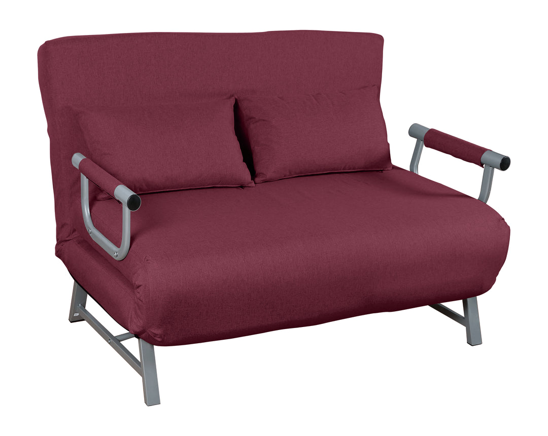 Sofaseng til studieboligen eller gæsteværelset, sofamål ca. h. 95 x b. 127 x d. 78 cm, bordeaux-rød