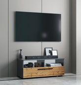 Lav TV-kommode, h. 39 x b. 95 x d. 40 cm, naturfarvet og antracit