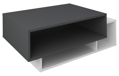 Sofabord, h. 35 x b. 88 x d. 50 cm, antracit og hvid