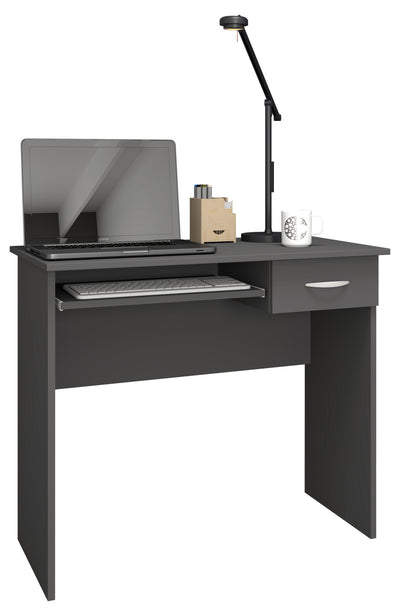 Skrivebord med tastaturudtræk, h. 75 x b. 85 x d. 50 cm, antracit