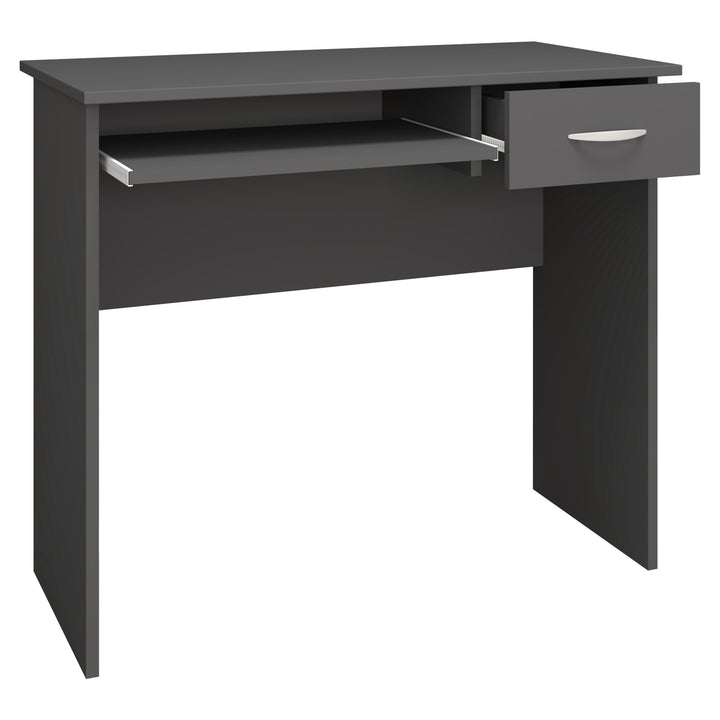 Skrivebord med tastaturudtræk, h. 75 x b. 85 x d. 50 cm, antracit