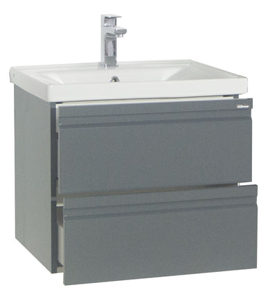 Badeværelsessæt med underskab og håndvask, H. 54 x b. 60 x d. 46 cm, antracit