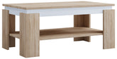 Sofabord, h. 55 x b. 90 x d. 41 cm, naturfarvet og hvid